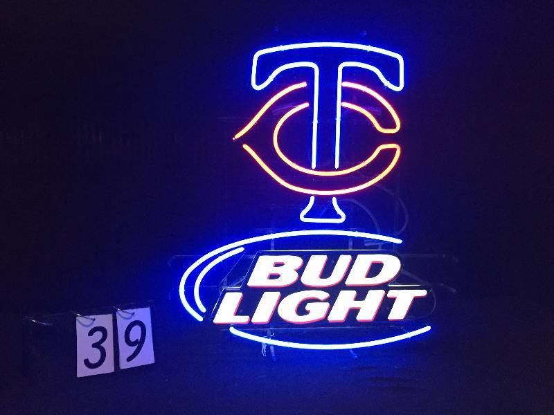 lot 39 image: MN Twins Bud Light MLB neon