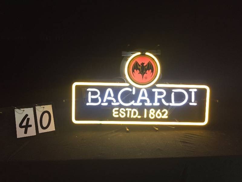 lot 40 image: Bacardi neon with bat
