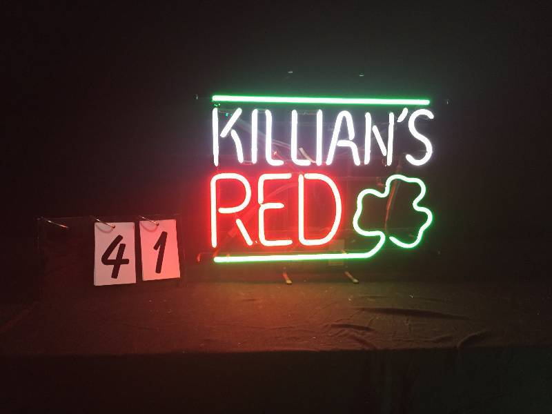 lot 42 image: Killians Red neon with shamrock
