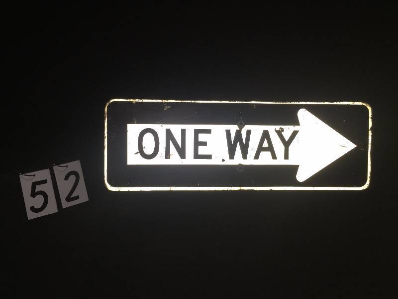 lot 52 image: One Way reflective street sign