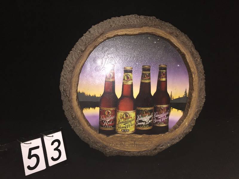 lot 53 image: Leinenkugels log with fiber optic lights