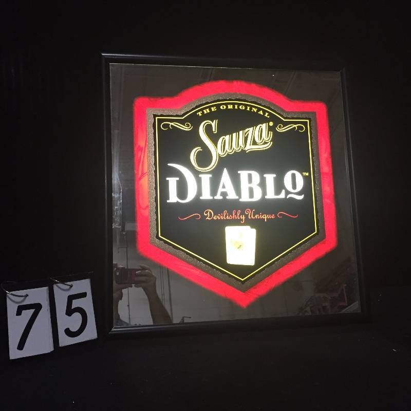 lot 75 image: Sauza Diablo light up mirror