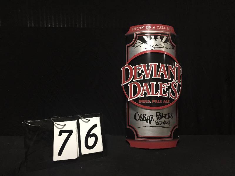 lot 76 image: Deviant Dales India Pale Ale tin sign