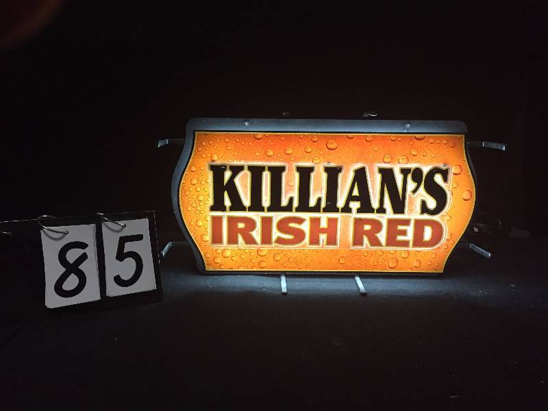 lot 85 image: Killians Irish Red back lit sign