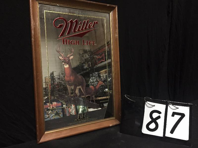 lot 87 image: Miller High Life White Tailed Deer - Minnesota mirror