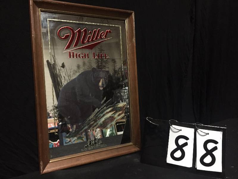lot 88 image: Miller High Life White Black Bear - Minnesota mirror