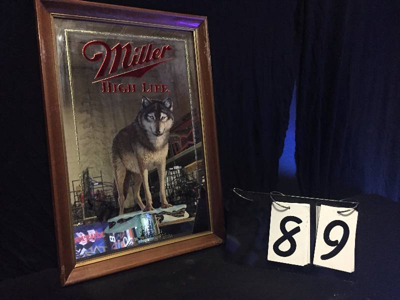 lot 89 image: Miller High Life Timberwolf - Minnesota mirror