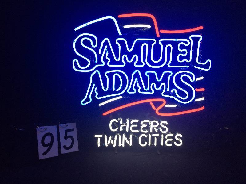 lot 95 image: Samuel Adams lager, Cheers Twin Cities neon