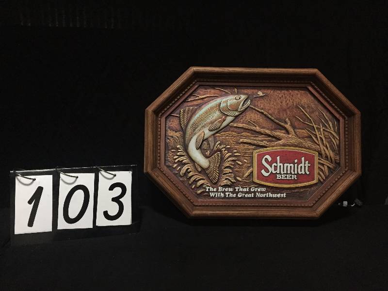 lot 103 image: Schmidt Beer, Trout, fly fishing plaque