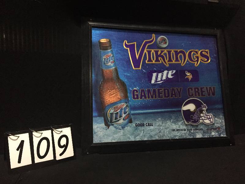 lot 109 image: Miller Lite MN Vikings gameday crew mirror