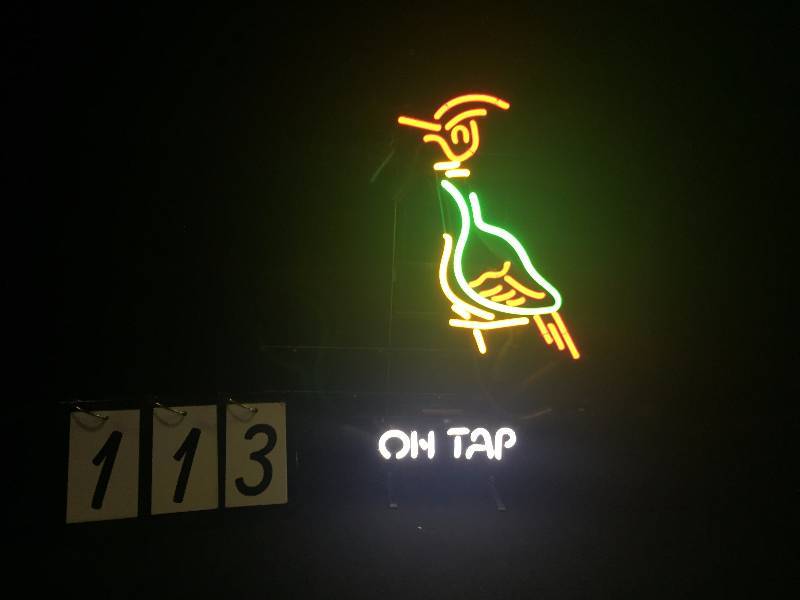 lot 113 image: Woodpecker on tap neon