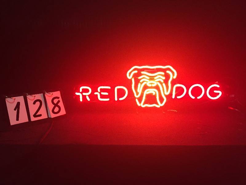 lot 128 image: Red Dog bulldog neon