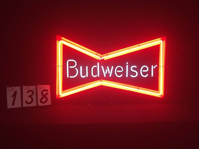 lot 138 image: Budwesier bow tie neon