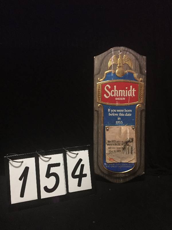 lot 154 image: Vintage Schmidt Beer calendar.
