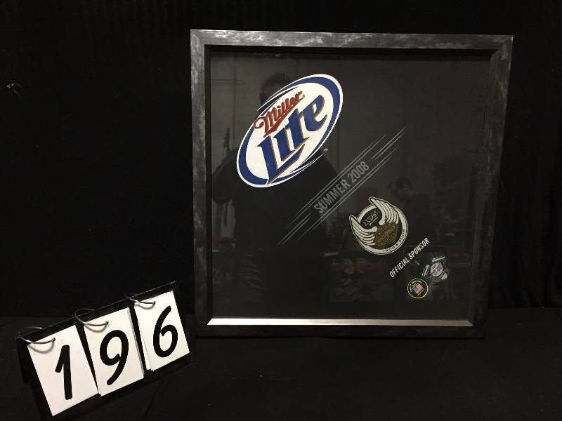 lot 196 image: Miller Lite, Harley-Davidson 105th Anniversary, Summer 2008 framed fabric.