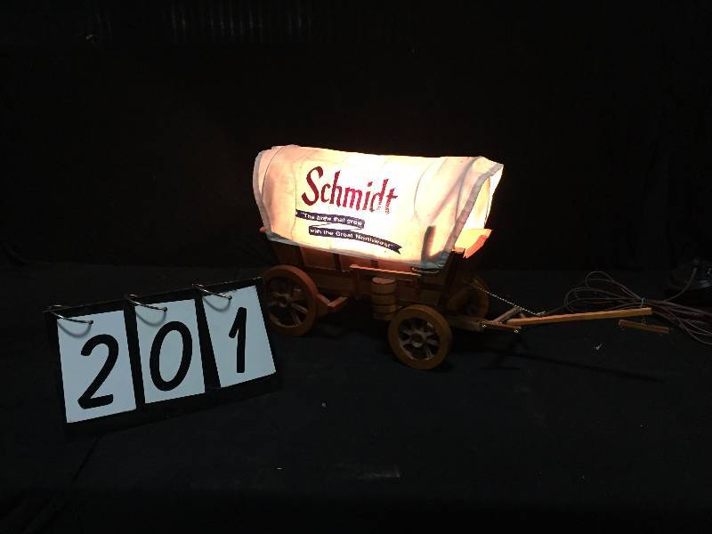 lot 201 image: Schmidt Beer covered wagon lamp