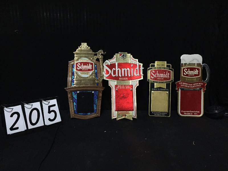 lot 205 image: Lot of 4 - Schmidt Beer foil calendar holders