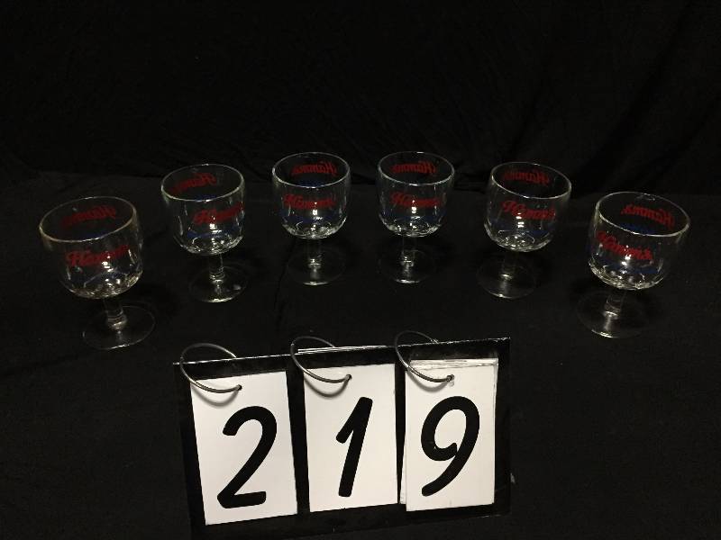 lot 219 image: Hamms Beer Thumbprint Goblets
