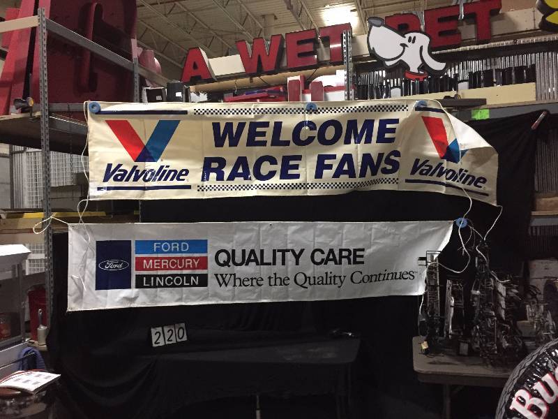 lot 220 image: Ford, Lincoln, Mercury and Valvoline Race Fans banners