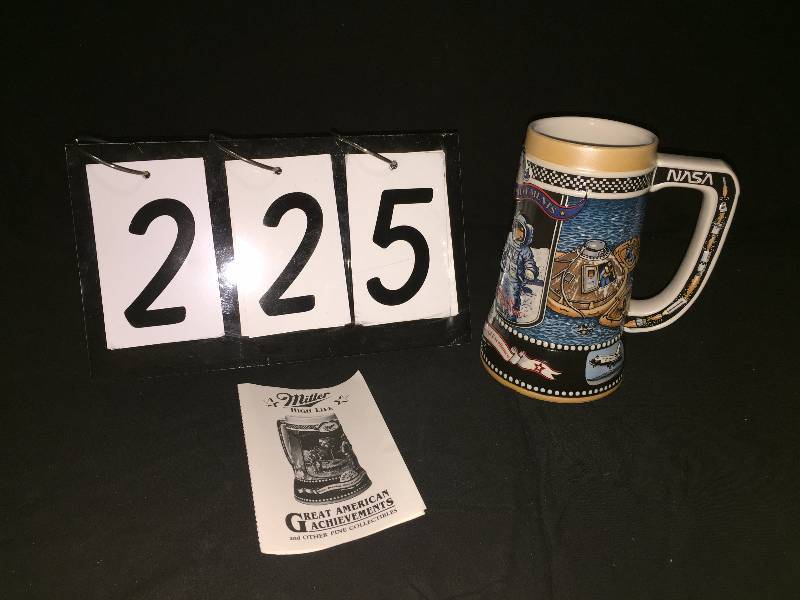 lot 225 image: Miller High Life NASA Great American Achievements beer stein