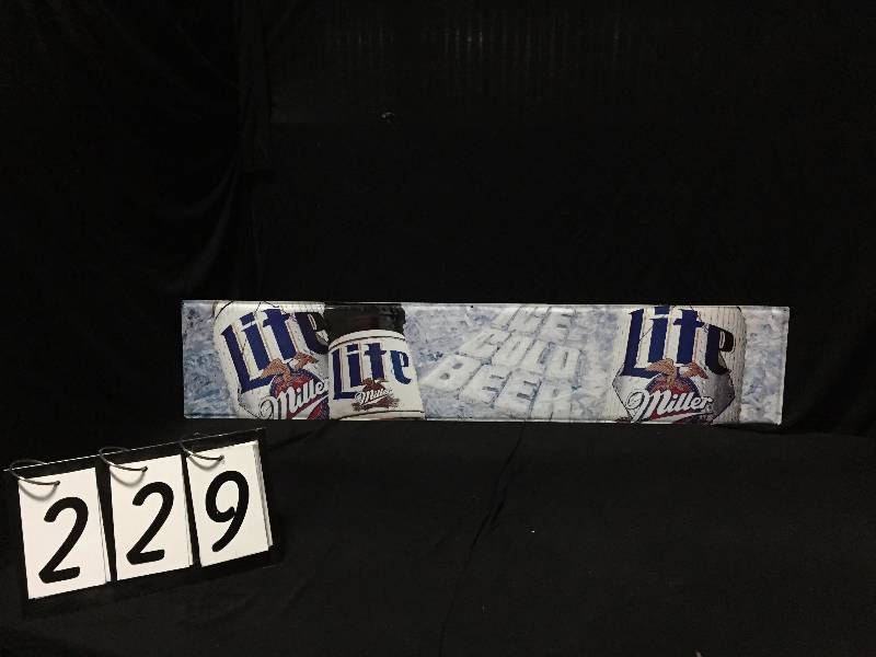 lot 229 image: Miller Lite tin sign