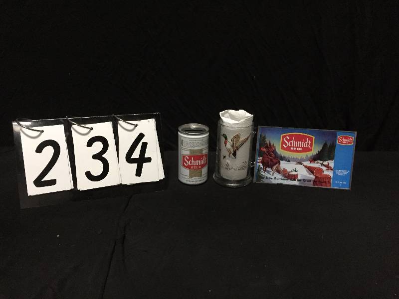 lot 234 image: Group of Schmidt Beer collectibles