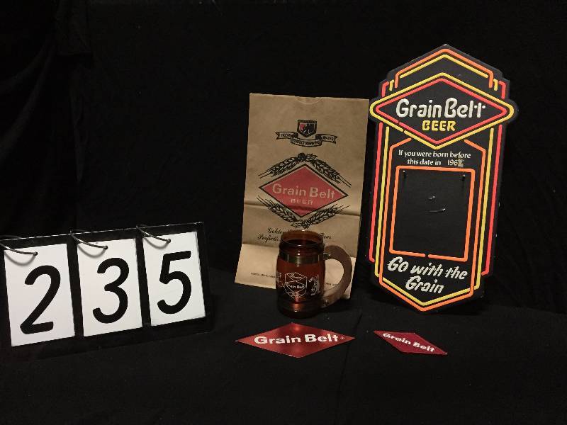 lot 235 image: Group of Grain Belt Beer collectibles