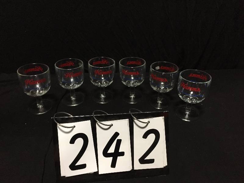 lot 242 image: Hamms Beer Thumbprint Goblets