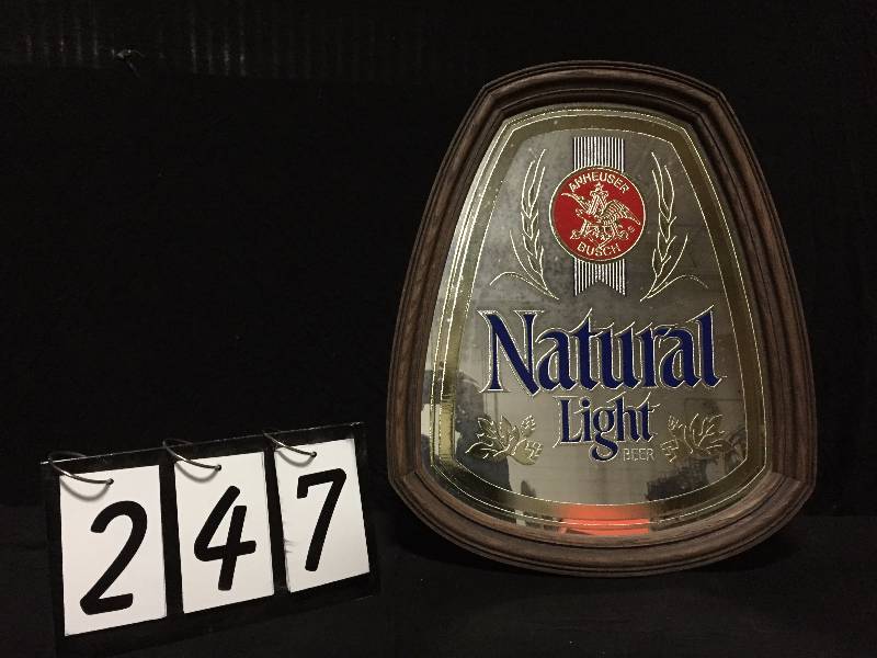 lot 247 image: Anheuser Busch Natural Light Beer mirror