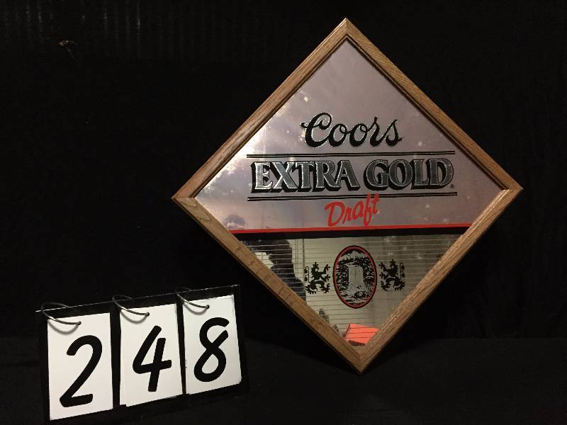 lot 248 image: Coors Extra Gold Draft Beer mirror