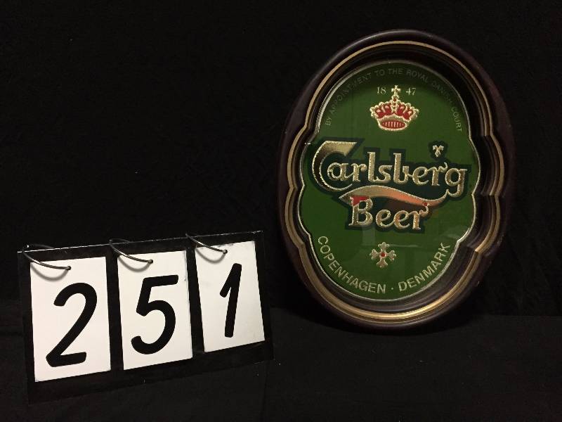 lot 251 image: Carlsberg Beer mirror