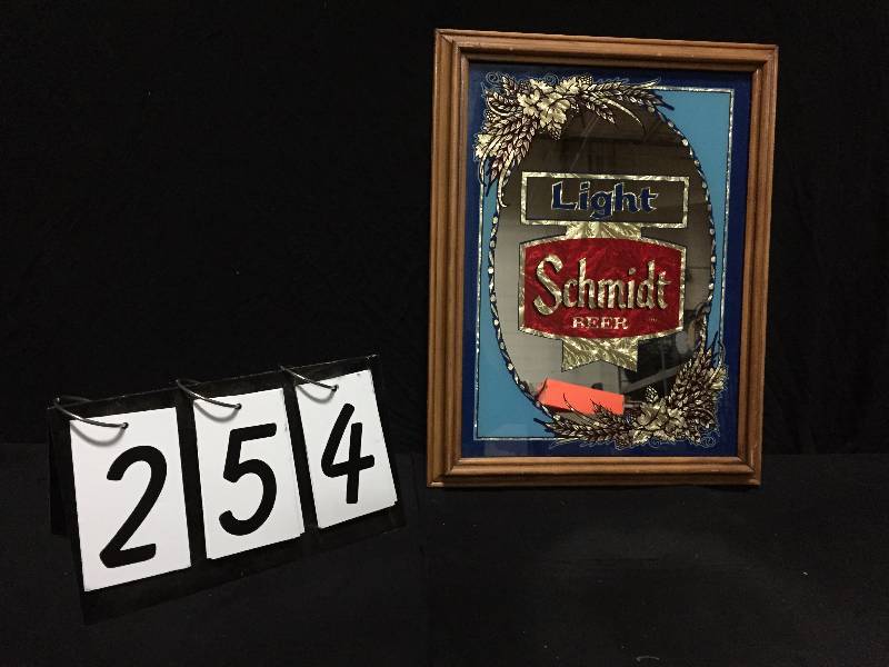 lot 254 image: Schmidt Light Beer mirror