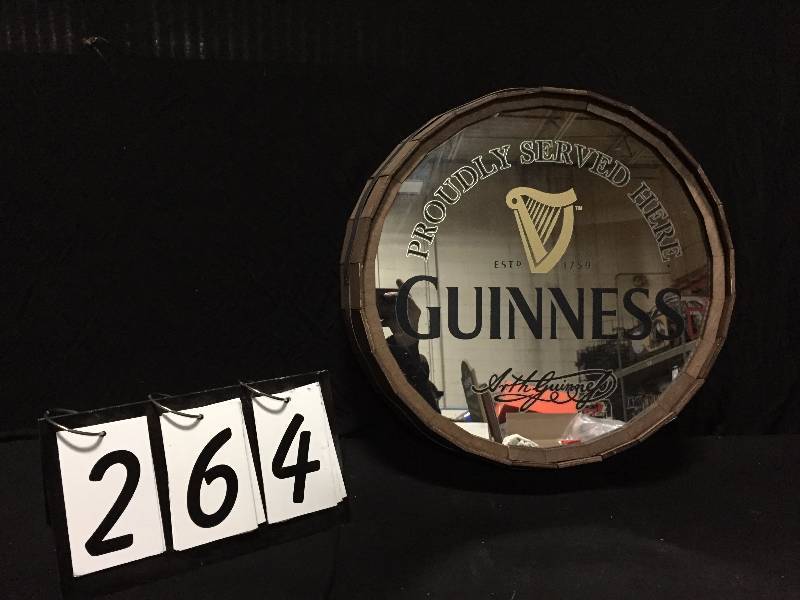 lot 264 image: Guinness Beer quarter barrel mirror
