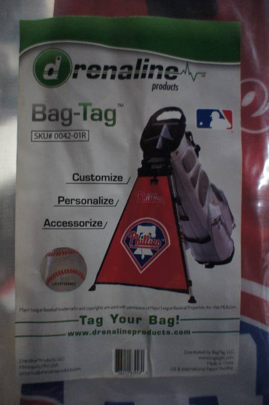 New Mlb Philadelphia Phillies Drenaline Golf Bag Tag W