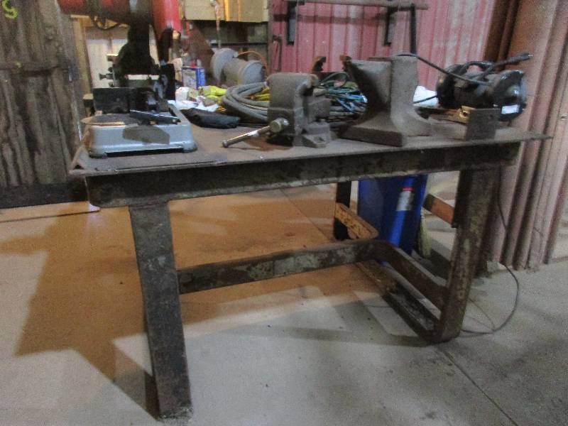 Shop table with attachments
