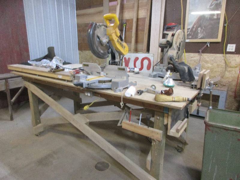Miter saws and shop table