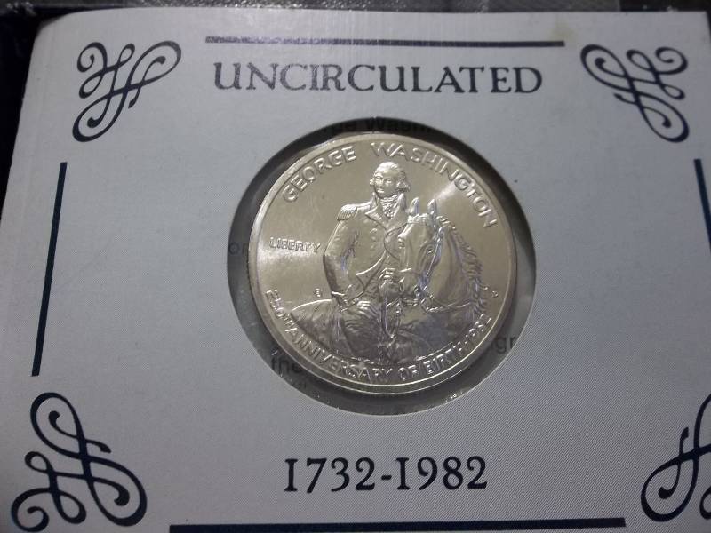 George Washington 250th Anniversary Commemorative Silver Half Dollar