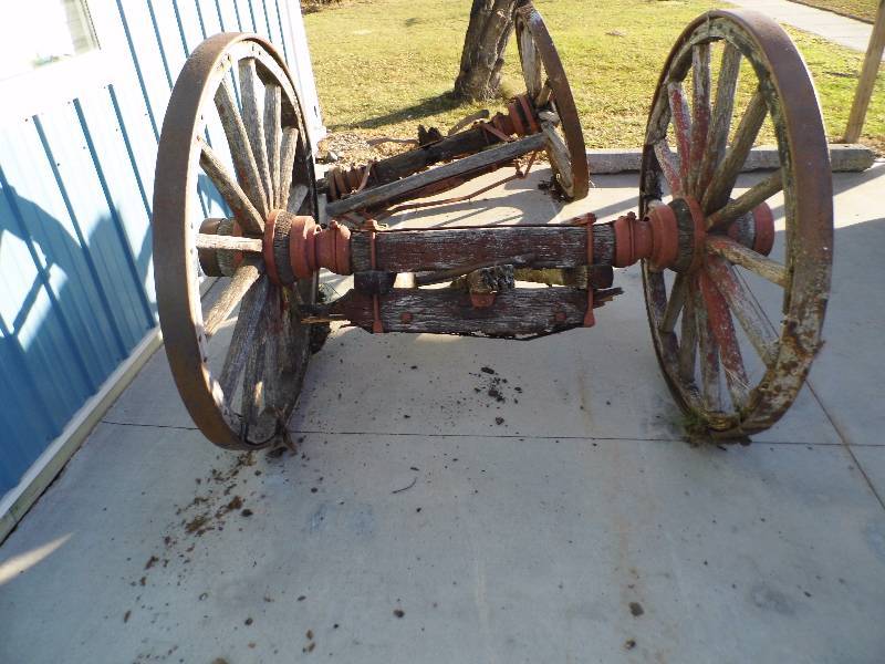 lot 27 image: Antique Wagon Wheels