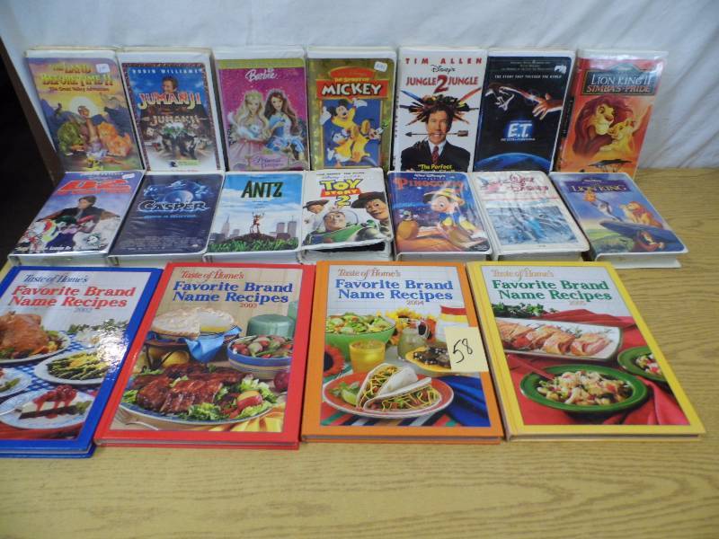 lot 58 image: Disney VHS Movies - Cookbooks