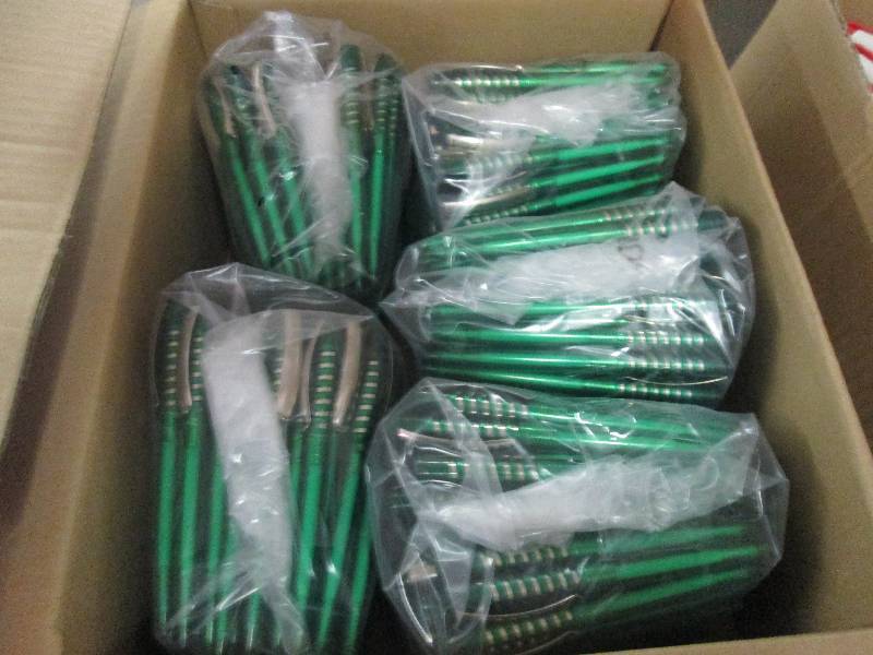 Box of 500 Green Pens with Blue Ink...