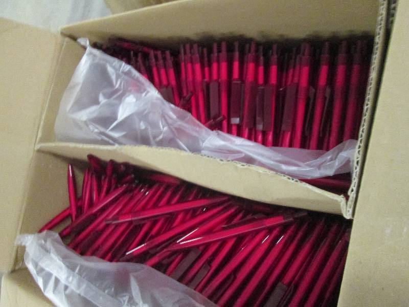 Box of 500 Red Pens with Blue Ink...