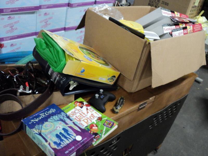 box of misc. includes sunglasses, b...