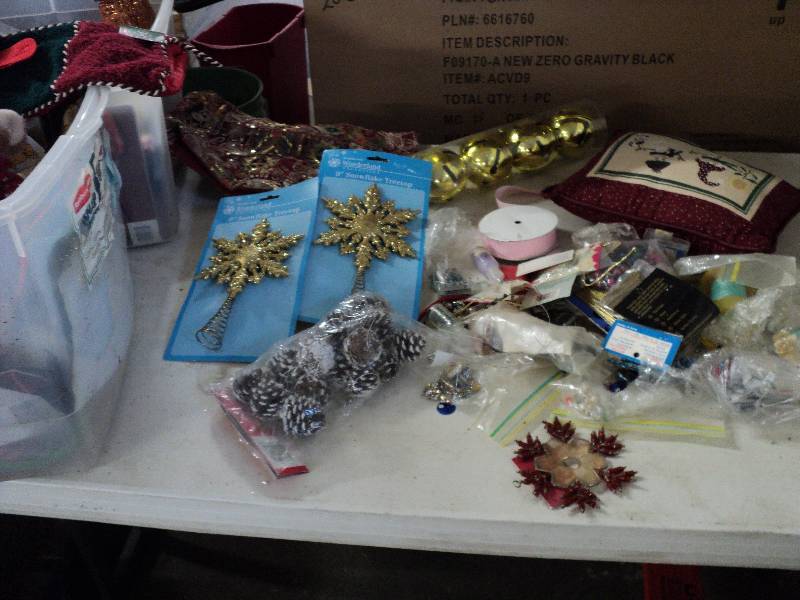 two totes full of christmas dcor...