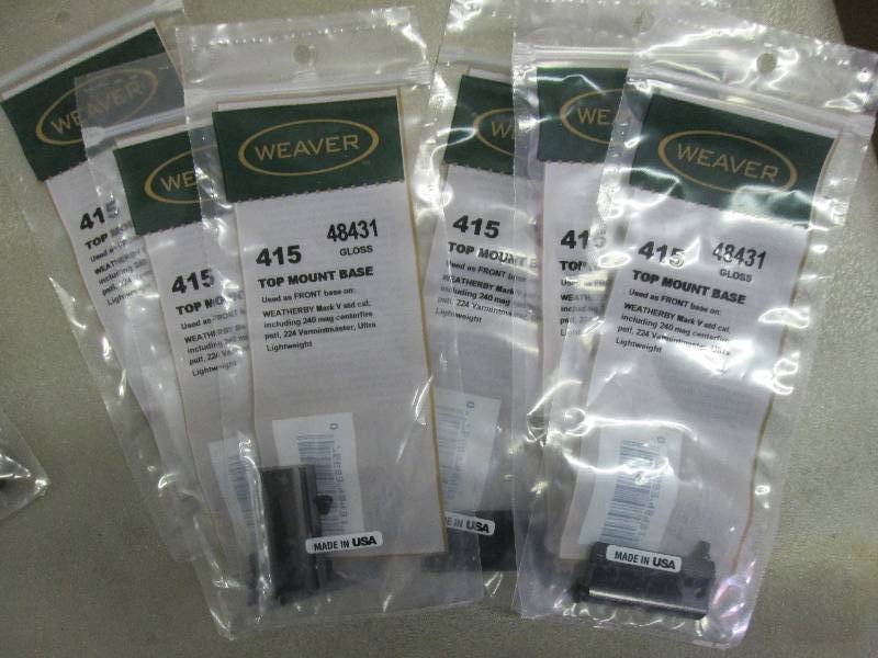 Lot of 6 Weaver Top-mount Scope Bas...