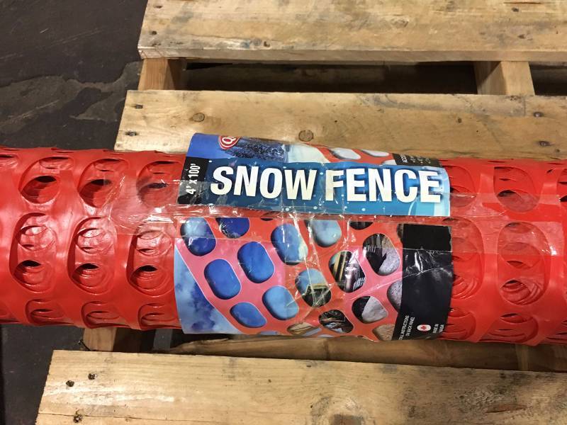 Roll of orange snow fence.&nbsp