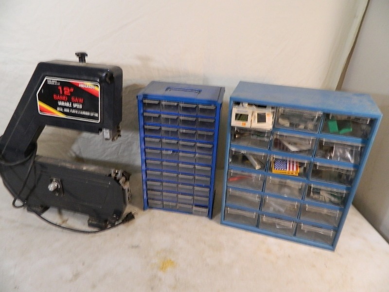 Band Saw, Parts Bins, Etc