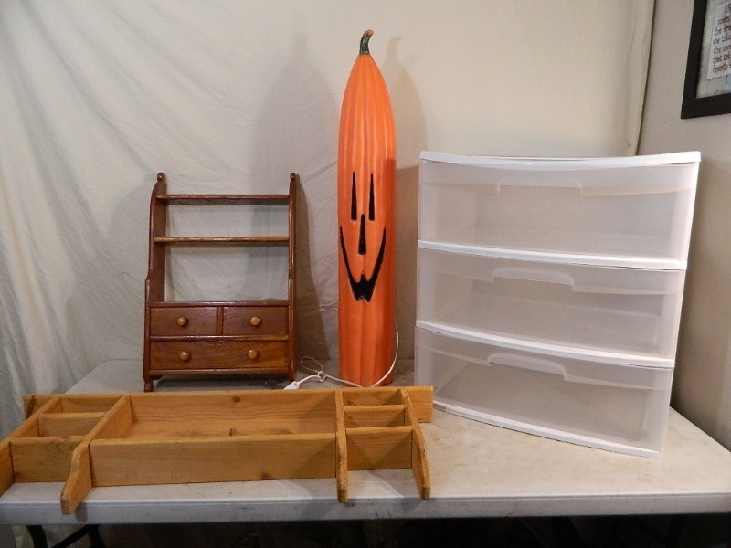 Light Up Pumpkin, 3 Drawer Organizer, More
