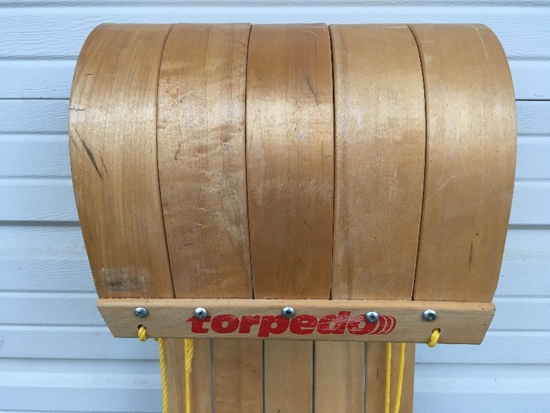 lot 2 image: Torpedo Wood Sled Toboggan