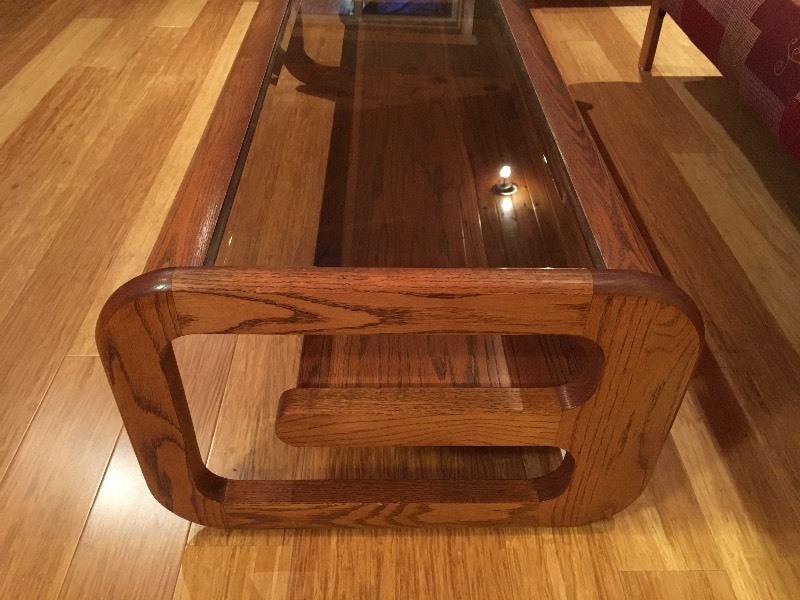 lot 38 image: Coffee Table - Wood  Glass