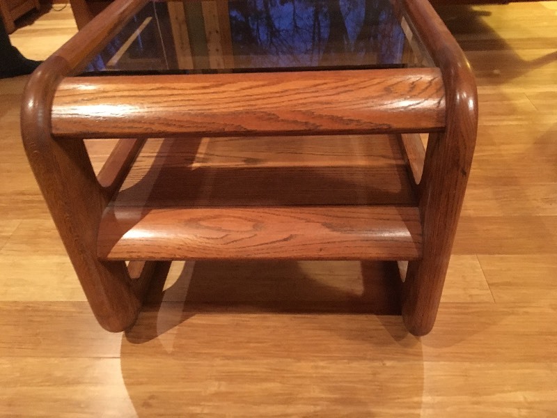 lot 39 image: End Table - Wood  Glass